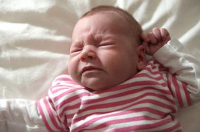 a newborn child has a runny nose