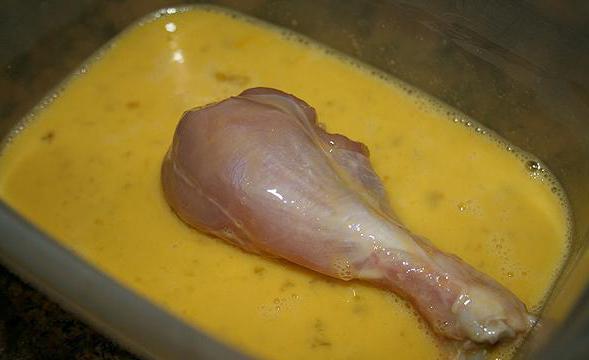 chicken legs in breading in the oven