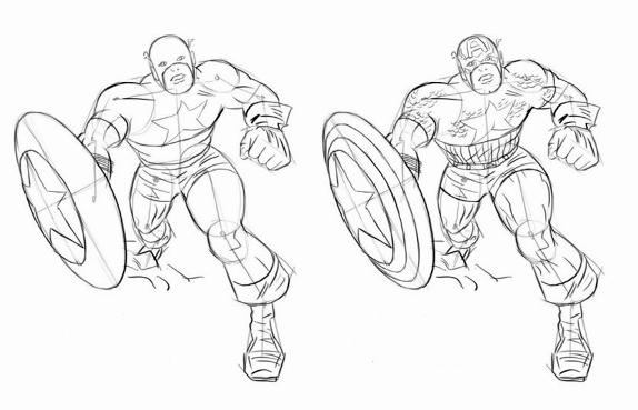 How to draw Captain America? Create a superhero! Detailed description with step-by-step sketches