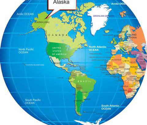 where is on the world map of Alaska
